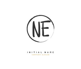 N E NE Beauty vector initial logo, handwriting logo of initial signature, wedding, fashion, jewerly, boutique, floral and botanical with creative template for any company or business.
