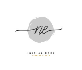 N E NE Beauty vector initial logo, handwriting logo of initial signature, wedding, fashion, jewerly, boutique, floral and botanical with creative template for any company or business.