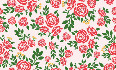 Elegant bright red flower, abstract floral pattern background.