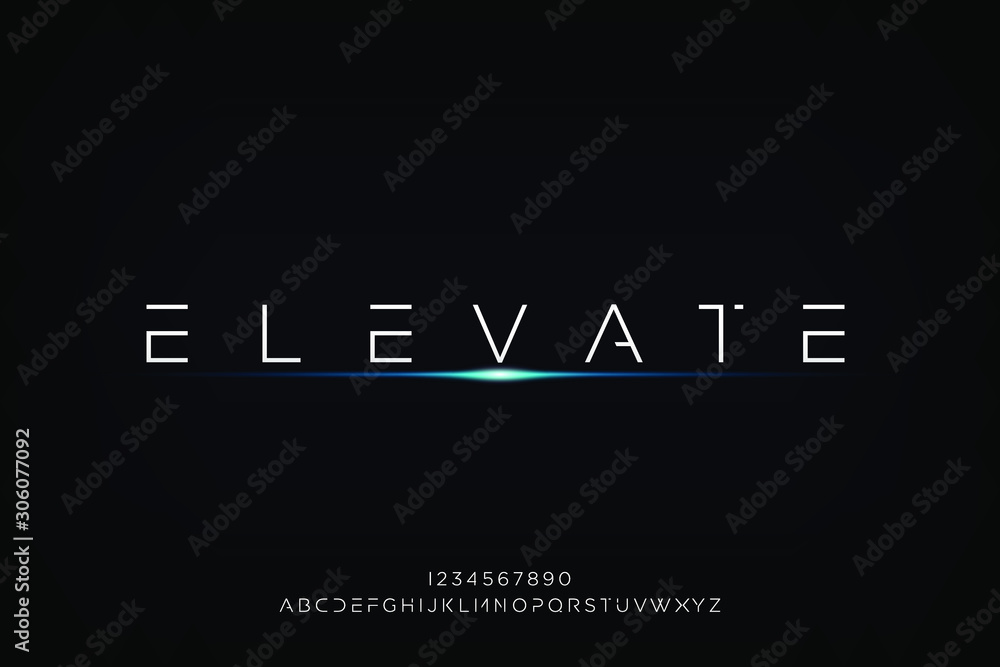 Canvas Prints elevate. abstract technology futuristic alphabet font. digital space typography vector illustration 