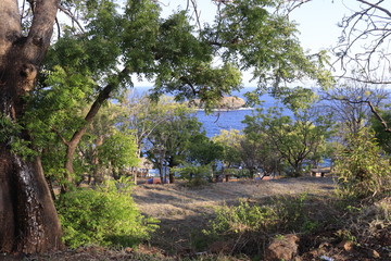 Fototapeta premium A beautiful view of Virgin Beach in Bali, Indonesia.