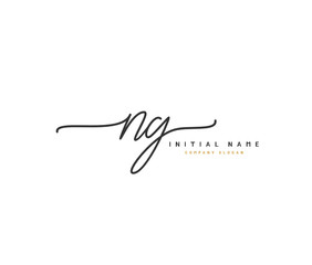 N G NG Beauty vector initial logo, handwriting logo of initial signature, wedding, fashion, jewerly, boutique, floral and botanical with creative template for any company or business.