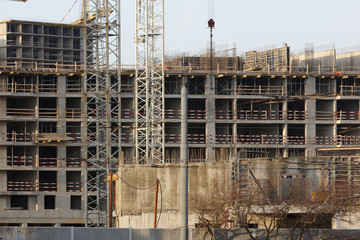 Construction site of an apartment building