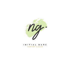 N G NG Beauty vector initial logo, handwriting logo of initial signature, wedding, fashion, jewerly, boutique, floral and botanical with creative template for any company or business.