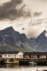 Fjord landscape. Lofoten islands Norway