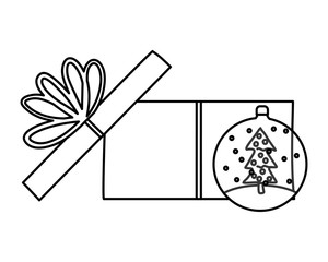 Merry christmas sphere and gift vector design