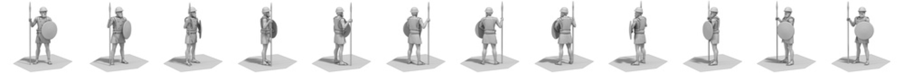 3D rendering, warrior character, illustration
