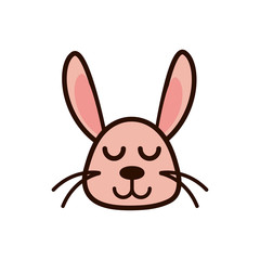 cute face rabbit animal cartoon icon