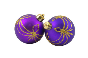 lilac christmas ball on the white background