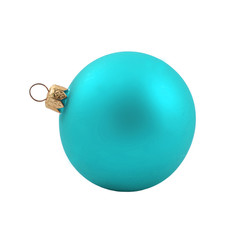 Blue dull christmas ball on white background