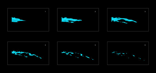 water splashes frame by frame classic animation. Water splashes animation effect. water splashes sprite sheet for animation, game development, motion graphic or mobile games.