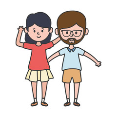 Couple of woman and man vector design