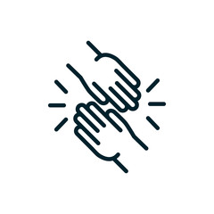 Obraz premium hands together peace and human rights line