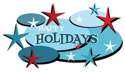 Happy Holidays mid century modern design