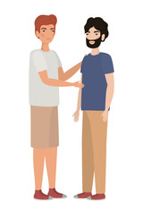 Cute men cartoons drawing vector design