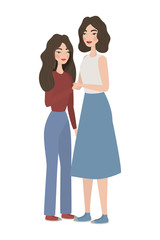 Cute women cartoons drawing vector design