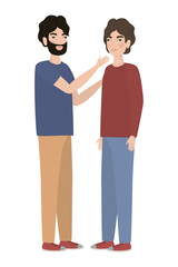 Cute men cartoons drawing vector design