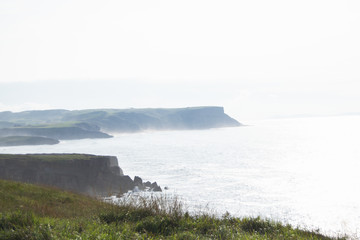 Majestic cliffs and coastline in morning