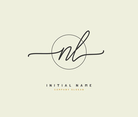 N L NL Beauty vector initial logo, handwriting logo of initial signature, wedding, fashion, jewerly, boutique, floral and botanical with creative template for any company or business.