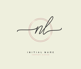 N L NL Beauty vector initial logo, handwriting logo of initial signature, wedding, fashion, jewerly, boutique, floral and botanical with creative template for any company or business.