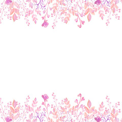 watercolor pink frame flower valentines day Border
