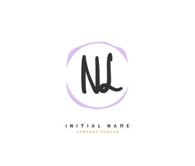 N L NL Beauty vector initial logo, handwriting logo of initial signature, wedding, fashion, jewerly, boutique, floral and botanical with creative template for any company or business.