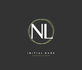 N L NL Beauty vector initial logo, handwriting logo of initial signature, wedding, fashion, jewerly, boutique, floral and botanical with creative template for any company or business.