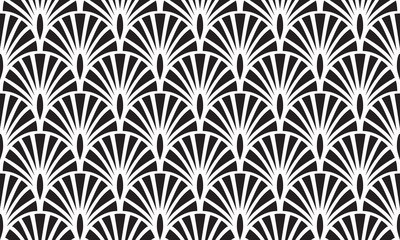 Vintage Art Deco Seamless Pattern. Geometric decorative with circles texture. Retro background