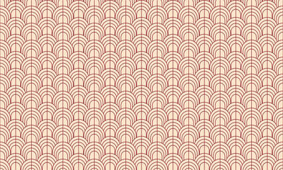 Seamless antique palette simple art deco wave scales pattern vector