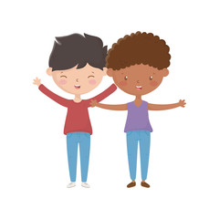 Isolated boys cartoons vector design