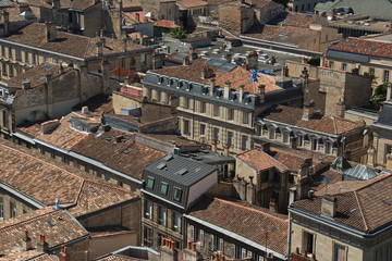 Fototapeta premium View from the tower Pey-Berland of the Cathedral Saint-Andre on the historical centre of Bordeaux,France