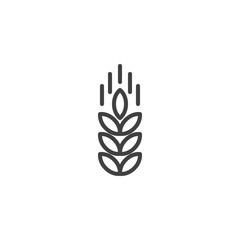 Wheat ear line icon. linear style sign for mobile concept and web design. Agriculture field spike outline vector icon. Bakery symbol, logo illustration. Vector graphics