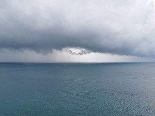 sea and gray sky The sky will rain