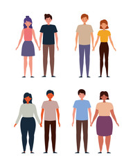 Fototapeta premium Couples set of woman and man vector design