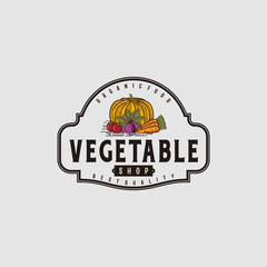 Vegetable shop vintage logo design inspiration. Logo design for vegetable shop.
