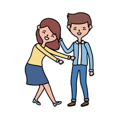 Couple of woman and man vector design