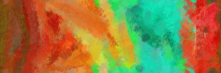 fantasy illustration paint brushed with coffee, light sea green and yellow green color