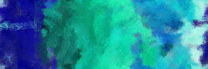 artwork design painting with light sea green, midnight blue and light blue color