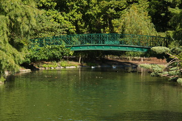 Footbridge in park Jardin Public in Bordeaux,France 