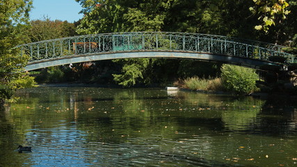 Fototapeta na wymiar Footbridge in park Jardin Public in Bordeaux,France 