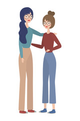 Cute women cartoons drawing vector design