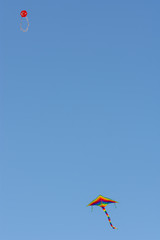 To fly kite in the blue sky. Blue sky in the background suitable for writing space