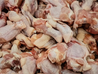 Pile Raw chicken wings background