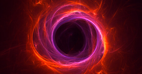 3D rendering abstract red fractal light background