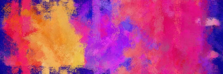 horizontal design painting with moderate pink, indigo and medium violet red color