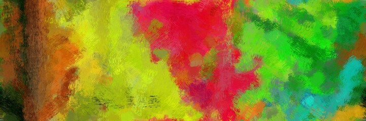 abstract illustration drawing with yellow green, forest green and firebrick color