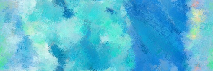 decorative design painted art with medium turquoise, light sea green and powder blue color