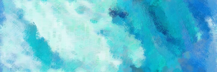 colorful design painted brush with light sea green, pale turquoise and light blue color