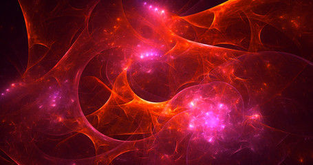 3D rendering abstract red fractal light background