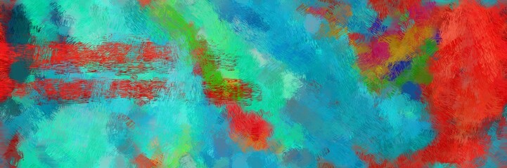 fantasy design painted brush with light sea green, firebrick and old mauve color